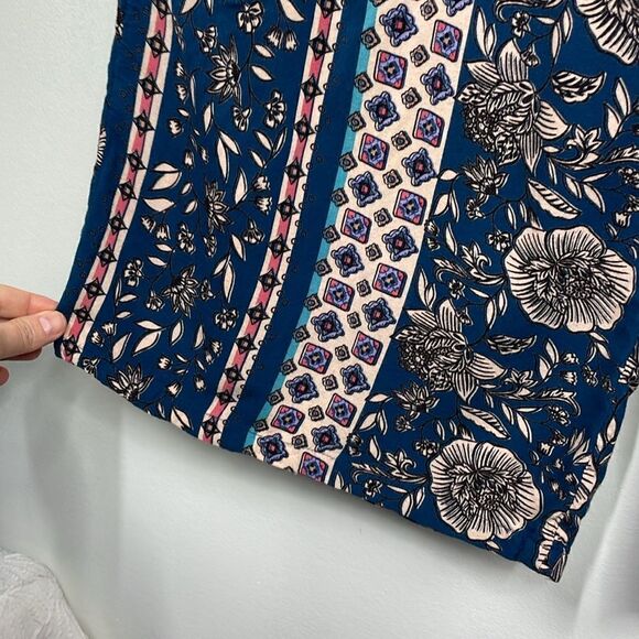 Angie Boho Mixed Print Pull On Pants Wide Leg relaxed size Large - Picture 4 of 7